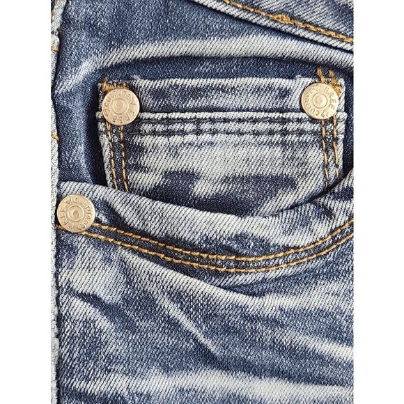 FREE CULTURE Blue Washed Y2K Women’s Junior’s Low Rise Skinny Denim Jeans Size 3 - Picture 14 of 16